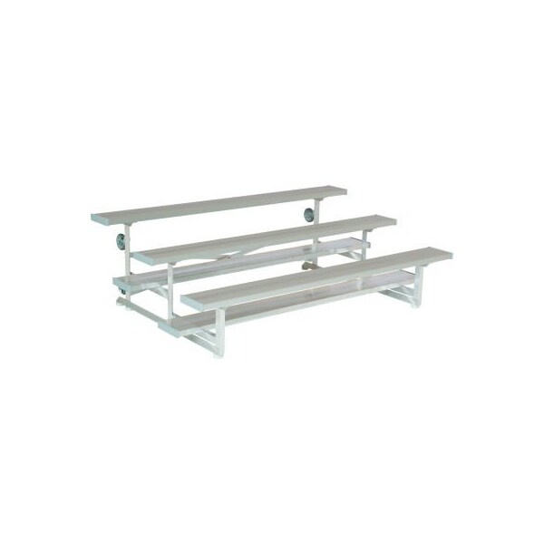 Gt Grandstands By Ultraplay 3 Row National Rep Aluminum Bleacher, 24' Long, Single Footboard NB-0324ASTD - main